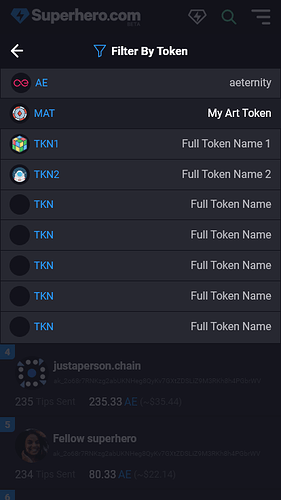 4.3 Heroes List - Mobile - Filter By Token